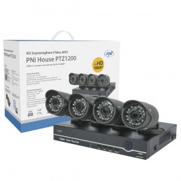 Kit supraveghere video AHD PNI House PTZ1200 Full HD - NVR si 4 camere exterior
