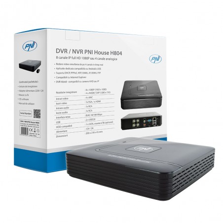 DVR / NVR PNI House H804 - 8 canale IP full HD 1080P sau 4 canale analogice
